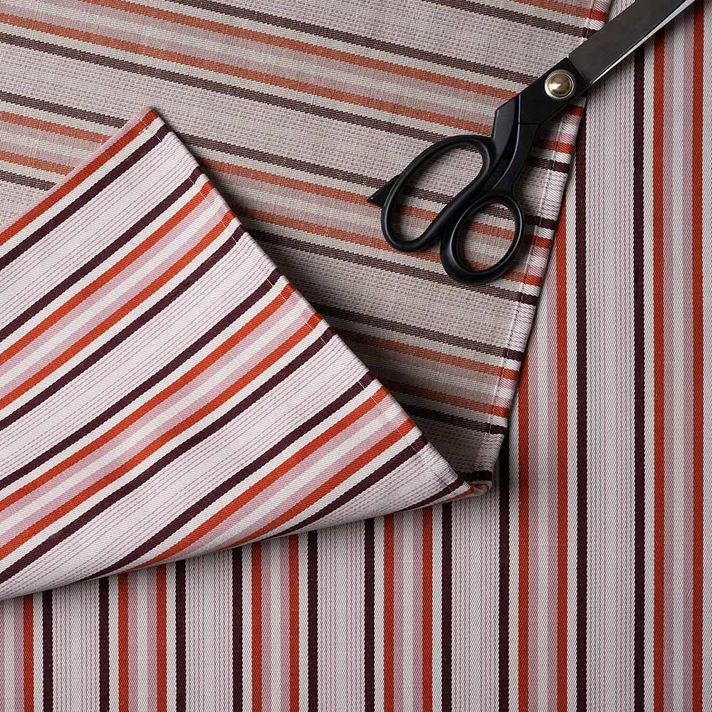 Slow Lane Cotton Linen, Berry Fabric With Scissor - Nicola Harding & Co.
