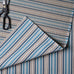 image of Hither Hexagonal Ottoman in Slow Lane Cotton Linen, Blue