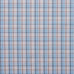 image of Hither Hexagonal Storage Ottoman in Square Deal Cotton, Blue Brown