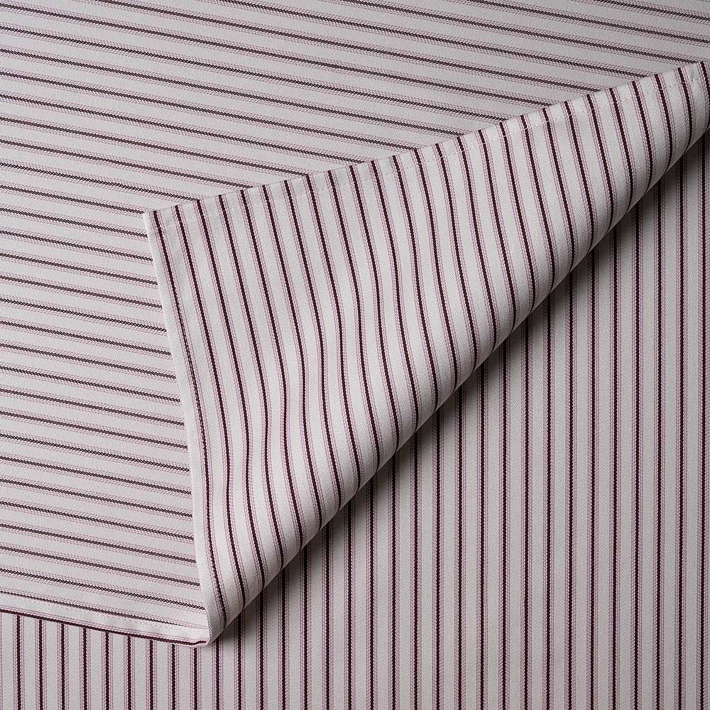Draped Berry ticking cotton fabric showing the soft texture and high-quality finish for the Idler range