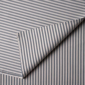 Blue Brown Ticking Cotton Fabric