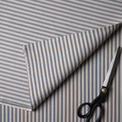 Ticking Cotton, Blue Brown Fabric With Scissor - By Nicola Harding