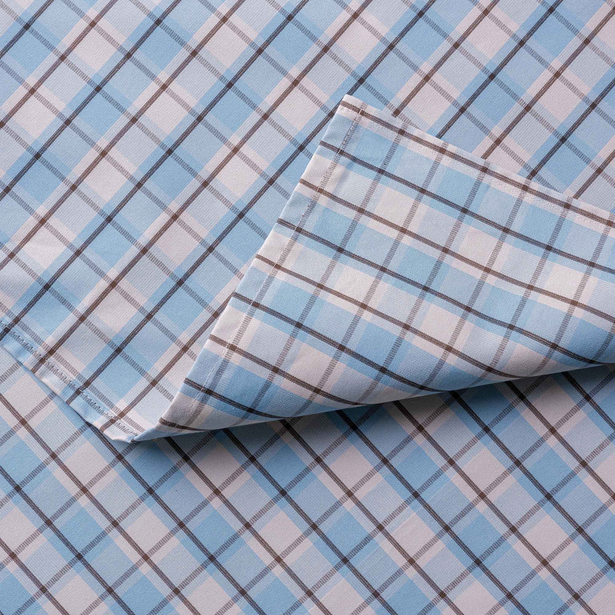  Deal Cotton, Blue Brown Fabric - NiX 