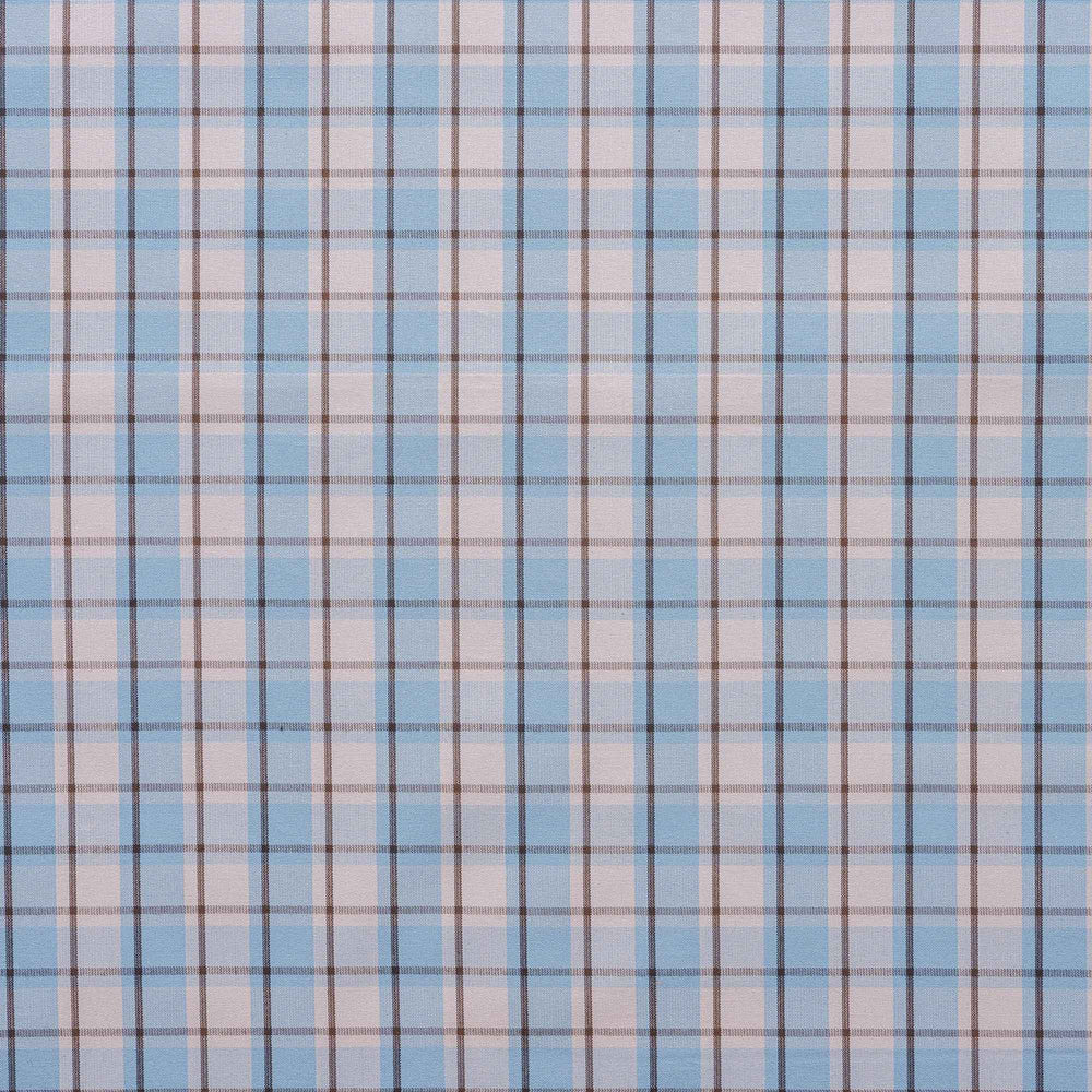 Closeup detail of the flat-weave Square Deal Cotton Blue Brown texture by NiX.