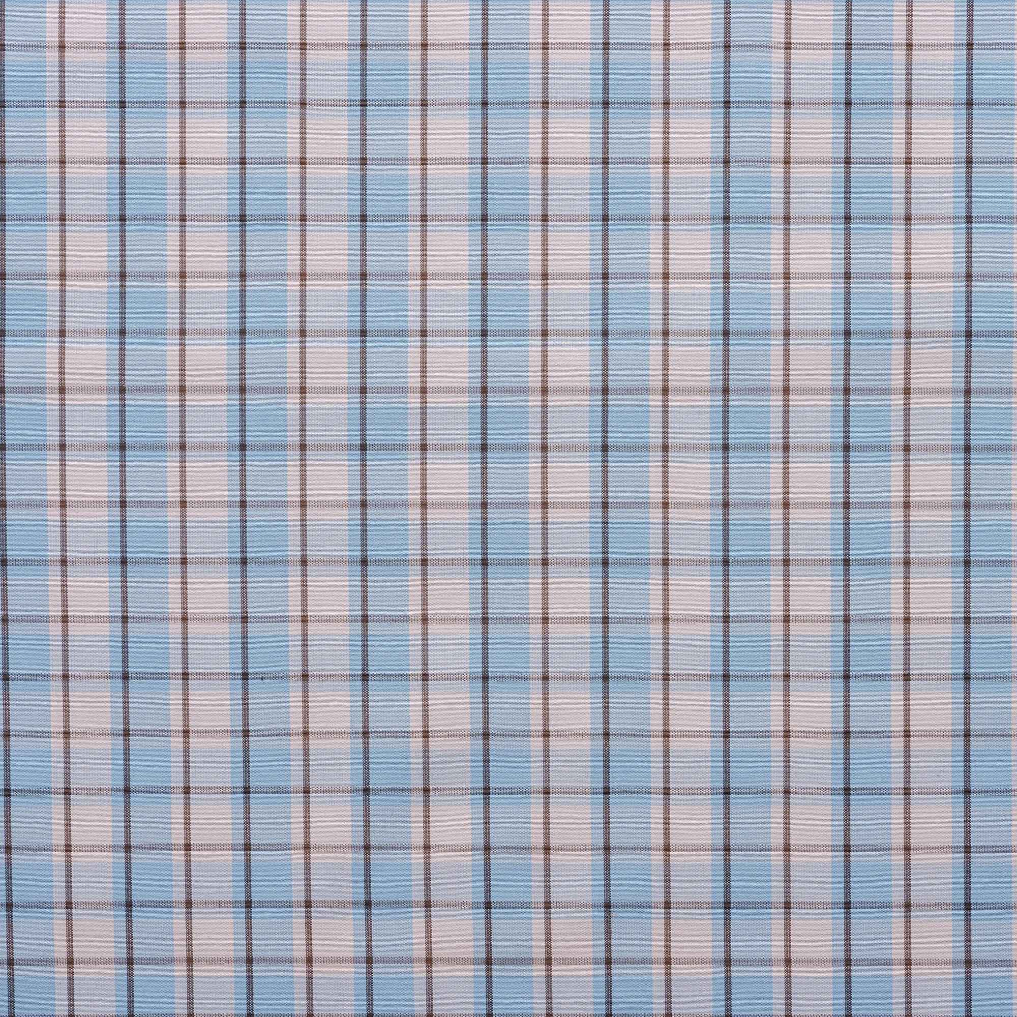  Square Deal Cotton, Blue Brown Fabric Swatch - NiX 