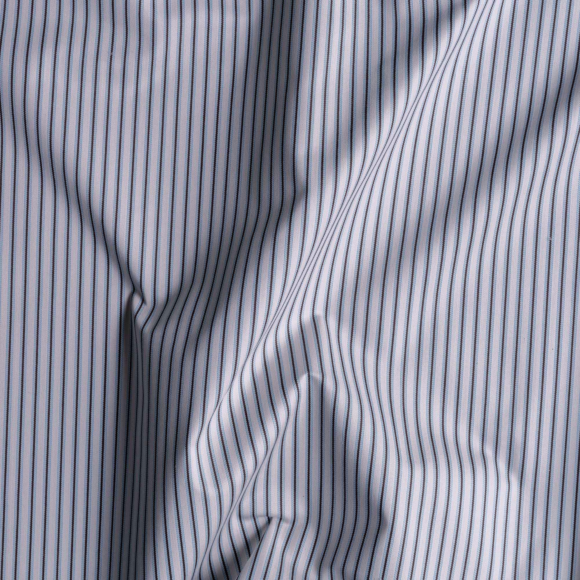  Ticking Cotton, Aqua Brown Crease Fabric - NiX 