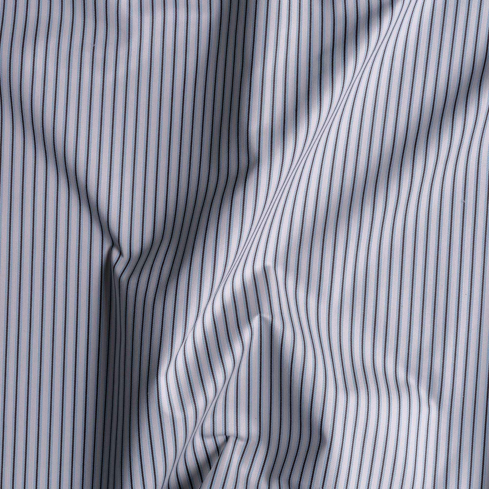 Ticking Cotton, Aqua Brown Crease Fabric - NiX