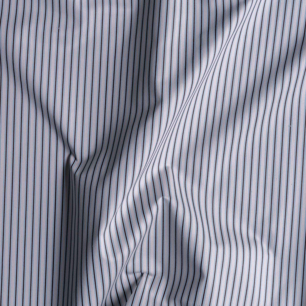 Ticking Cotton, Aqua Brown Crease Fabric - NiX