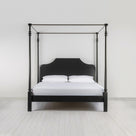Folly Four Poster Bed in Jet Black Front View - Nicola Harding