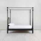 Folly Four Poster Bed in Jet Black, Side View - Nicola Harding