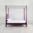 Folly Four Poster Bed in Plum - Side View - Nicola Harding
