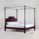 Folly Four Poster Bed in Plum | Dimensions: Height 210 cm, Width 165 cm, Length 216 cm (King Size) - By Nicola Harding & Co.