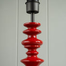 Good Turn Wooden Table Lamp Base in Scarlet Red