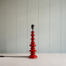 Good Turn Wooden Table Lamp Base in Scarlet Red