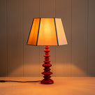 Good Turn Wooden Table Lamp Base in Scarlet Red