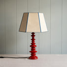 Good Turn Wooden Table Lamp Base in Scarlet Red