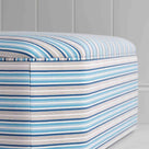 Hither Hexagonal Ottoman in Slow Lane Cotton Linen, Blue - Nicola Harding