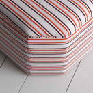 Top View Closeup of Ottoman in Slow Lane Cotton Linen, Berry - Nicola Harding