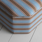 Top View of Ottoman in Regatta Cotton, Blue - Nicola Harding