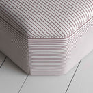 Top View of Ottoman in Ticking Cotton, Berry - NiX