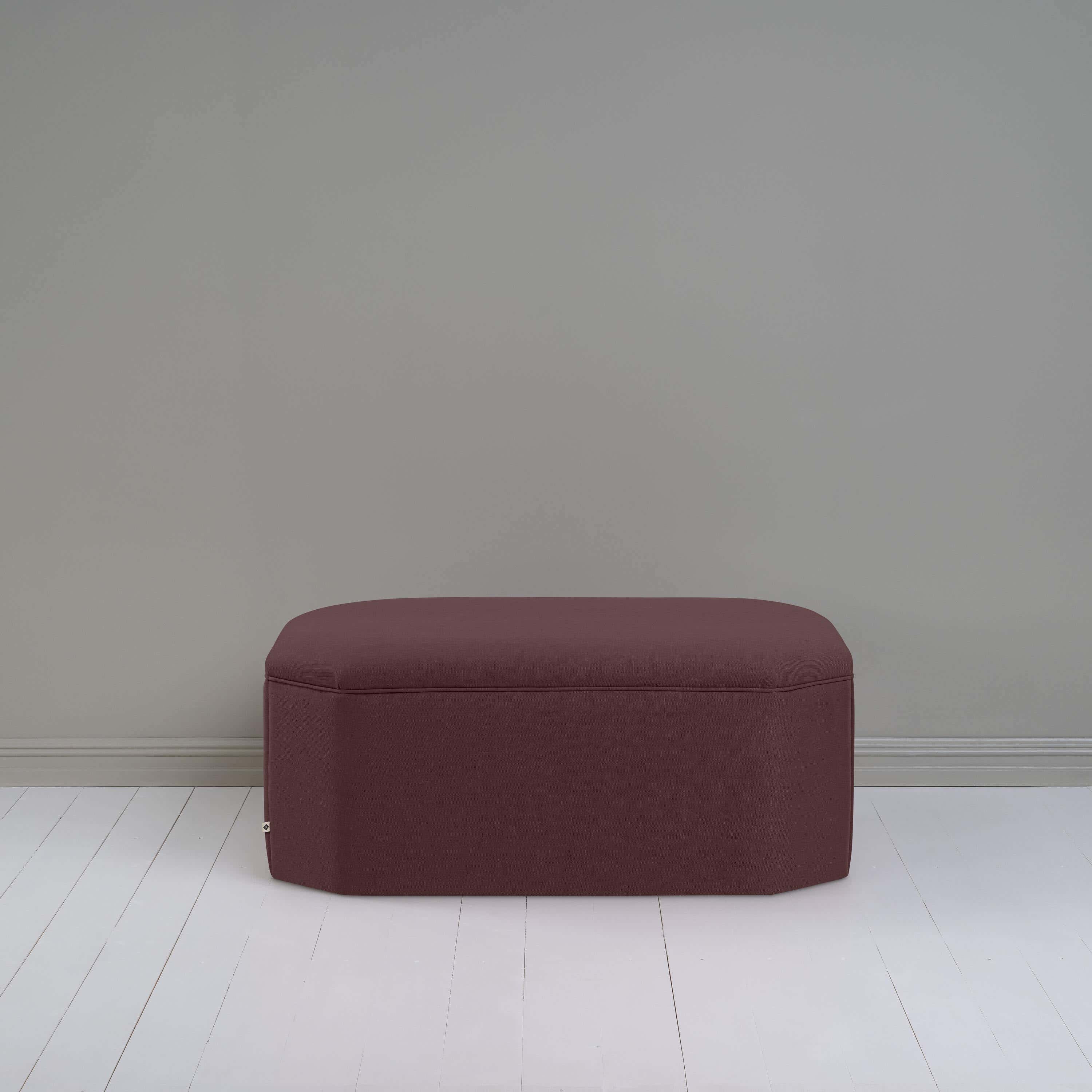 Hither Hexagonal Storage Ottoman in Laidback Linen Damson - Nicola Harding 