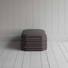 Side View of Ottoman in Regatta Cotton, Charcoal - Nicola Harding