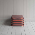 Side View of Ottoman in Regatta Cotton, Flame - By NiX