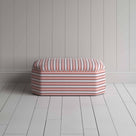 Front View of Ottoman in Slow Lane Cotton Linen, Berry - By Nicola Harding & Co.