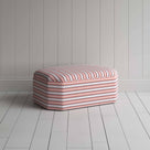 Hither Hexagonal Ottoman in Slow Lane Cotton Linen, Berry - Nicola Harding