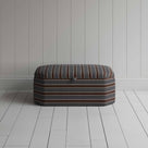 Front View of Hexagonal Storage Ottoman in Regatta Cotton, Charcoal - Nicola Harding