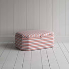 Hither Hexagonal Storage Ottoman in Slow Lane Cotton Linen, Berry - Nicola Harding