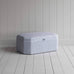 image of Hither Hexagonal Storage Ottoman in Ticking Cotton, Aqua Brown
