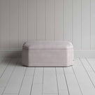 Front View of Ottoman in Ticking Cotton, Berry - By NiX