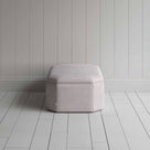 Side View of Ottoman in Ticking Cotton, Berry - NiX