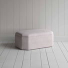 Hither Hexagonal Ottoman in Ticking Cotton, Berry - Nicola Harding
