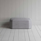 Front View of Ottoman in Ticking Cotton, Blue Brown - By NiX