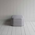 Side View of Ottoman in Ticking Cotton, Blue Brown - NiX