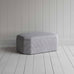 image of Hither Hexagonal Ottoman in Ticking Cotton, Blue Brown