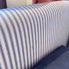 End-of-the-Line - Comfort Zone 3 Seater Sofa in Ticking Blue Brown Frame & Laidback Linen Midnight Seat