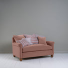Idler 2 Seater Sofa in Intelligent Velvet Dusky Pink Side View With Cushions - Nicola Harding