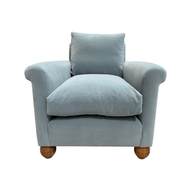 Idler Armchair in Intelligent Velvet Mineral (IV III / with Back Cushion)
