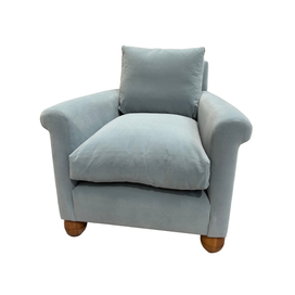 Idler Armchair in Intelligent Velvet Mineral (IV III / with Back Cushion)