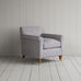 image of Idler Armchair in Ticking Cotton, Blue Brown
