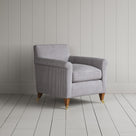 Idler Armchair in Ticking Cotton, Blue Brown - Nicola Harding