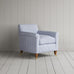 image of Idler Armchair in Ticking Cotton, Aqua Brown