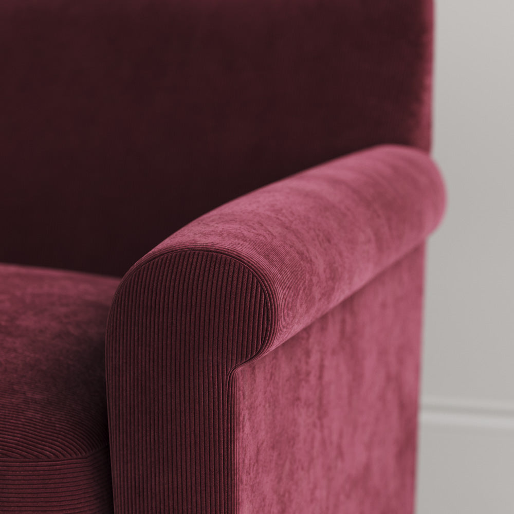 Arm detail of the Idler sofa in Cherry Classic Corduroy - NiX