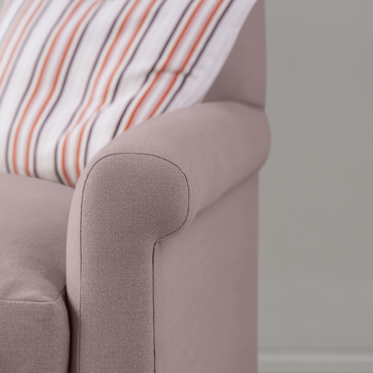 Idler Armchair in Laidback Linen Heather Arm Close Up - By NiX