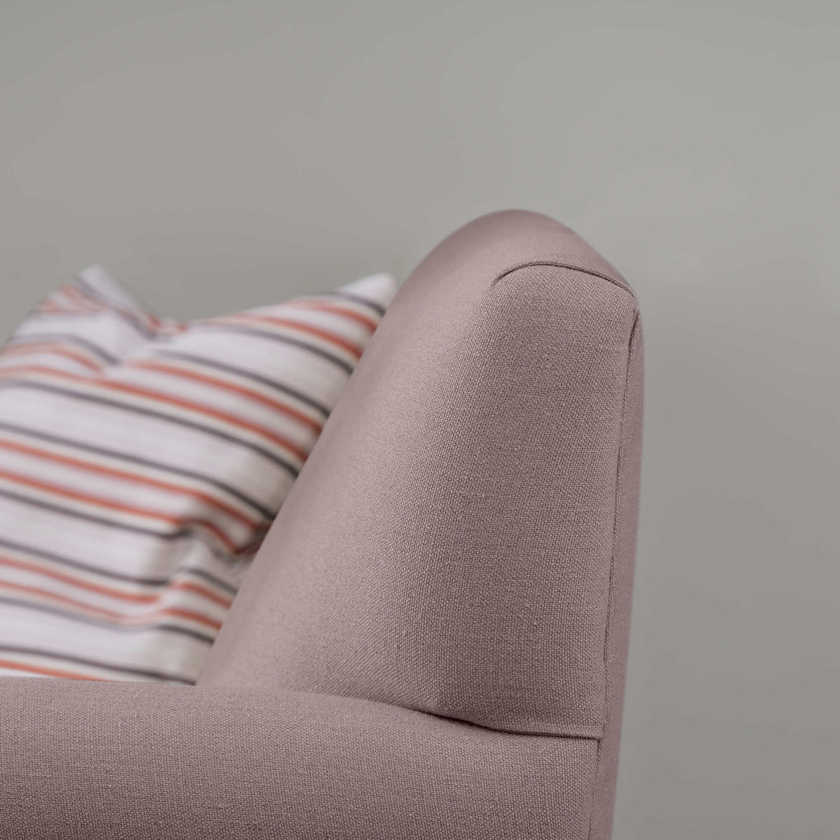 Idler Armchair in Laidback Linen Heather Hand Crafted Stitching Closeup - By NiX