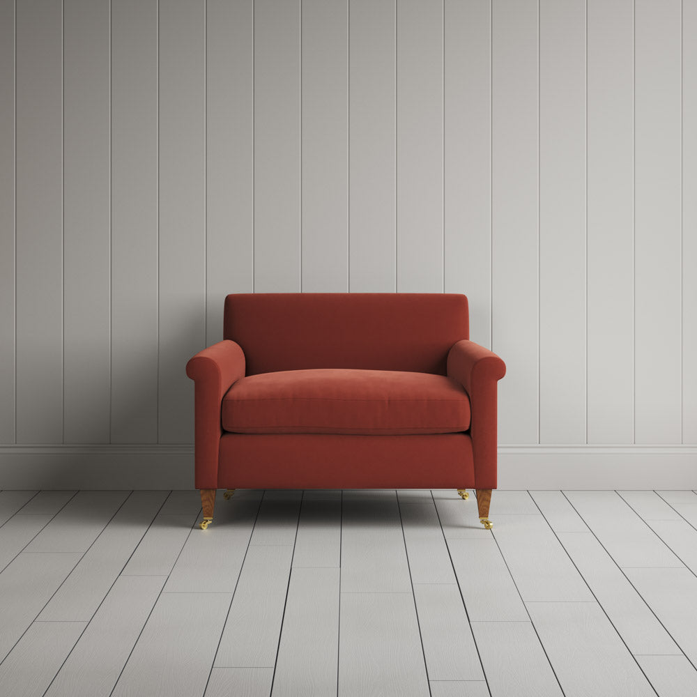 Front view of Idler Love Seat in Intelligent Velvet Sienna