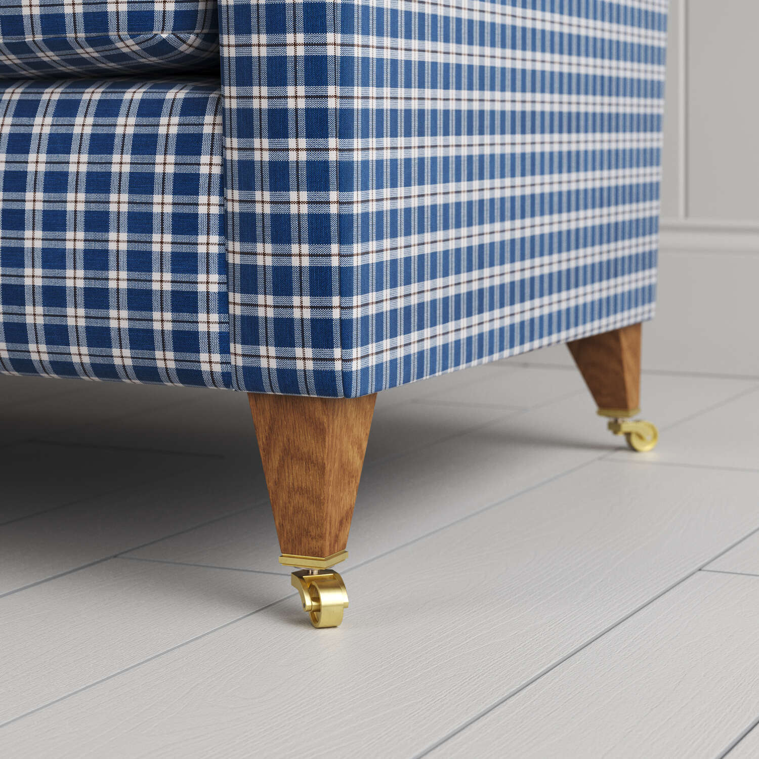  Solid timber feet with wheels supporting the frame by Nicola Harding 